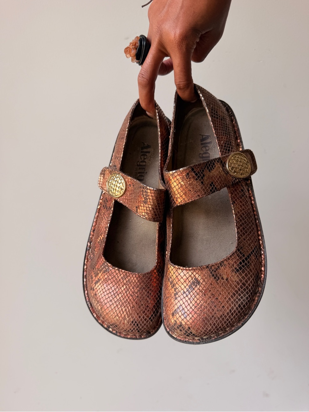 Alegria Copper Metallic Mary Jane Kids Shoes